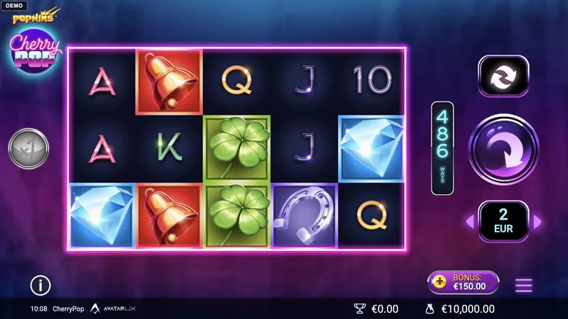 CherryPop gameplay screenshot showing the reels