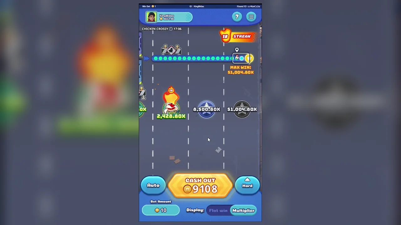 Chicken Crossy official loaded gameplay interface with active controls visible