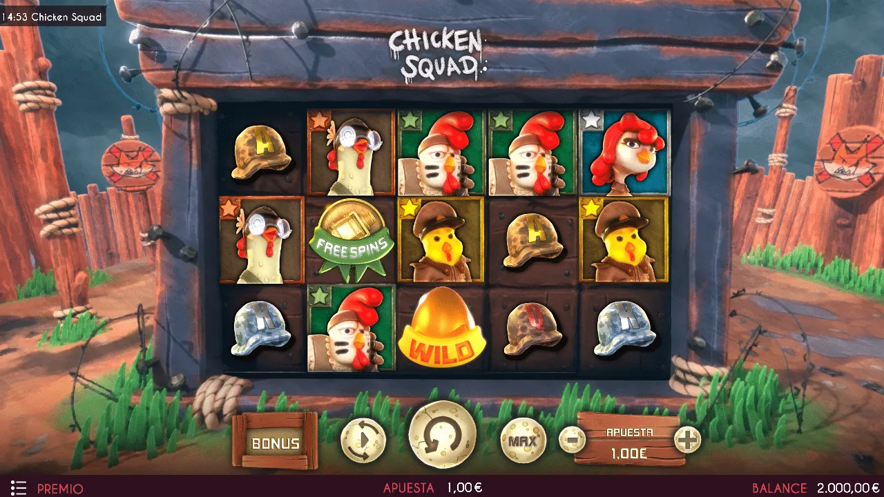 Chicken Squad loaded gameplay interface with playing area and controls visible