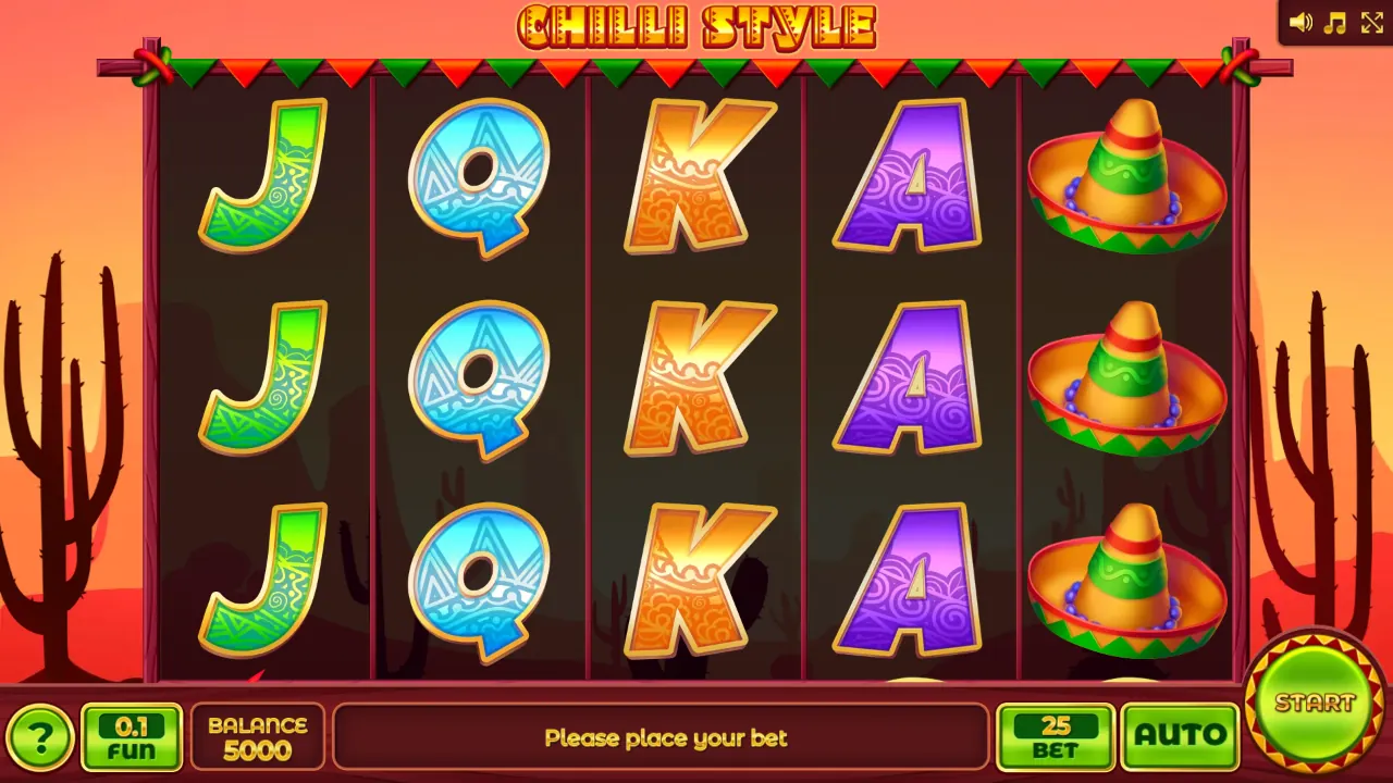 Chilli Style loaded gameplay screen showing the game interface