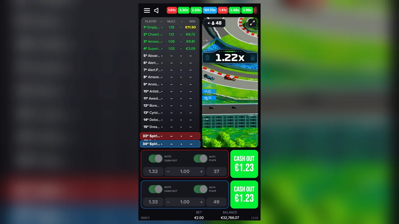 Circuit Masters loaded gameplay interface with active controls