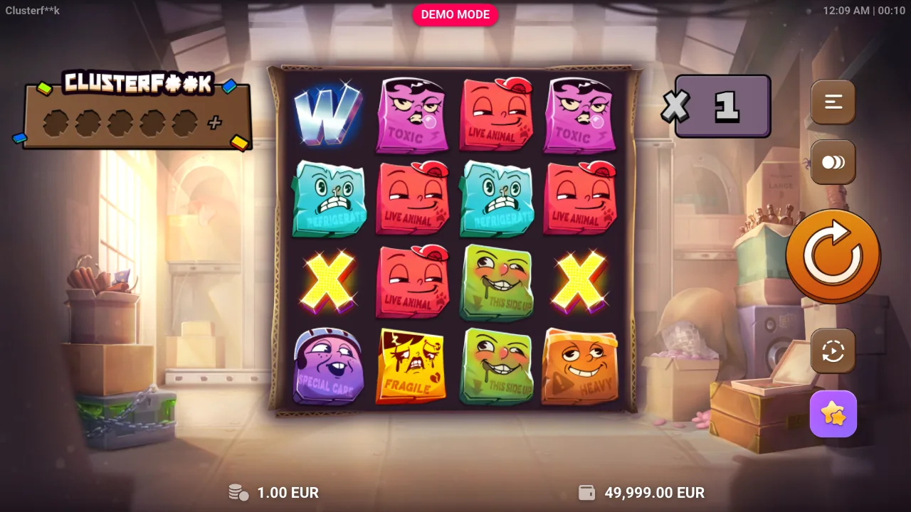 Clusterf**k official loaded gameplay interface with active controls visible