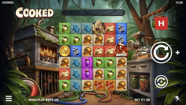 Cooked feature characters and coin symbols in the official demo
