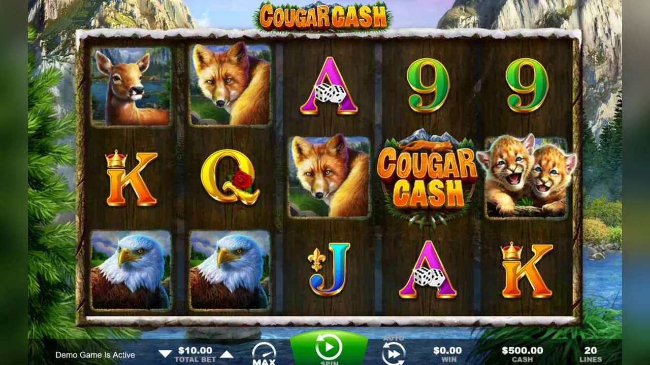 Cougar Cash gameplay showing the game interface