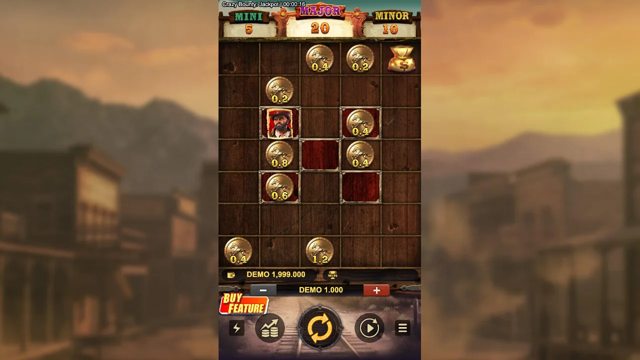 Crazy Bounty: Jackpot loaded gameplay interface with active controls visible