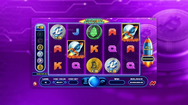 Crypto Fortune slot gameplay — cryptocurrency themed reels