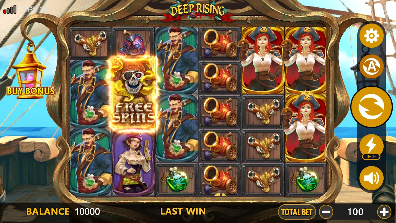 Deep Rising loaded gameplay interface with active controls visible