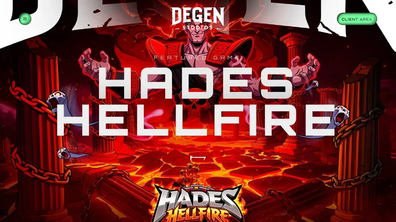 Degen Studios official website showing Hades Hellfire