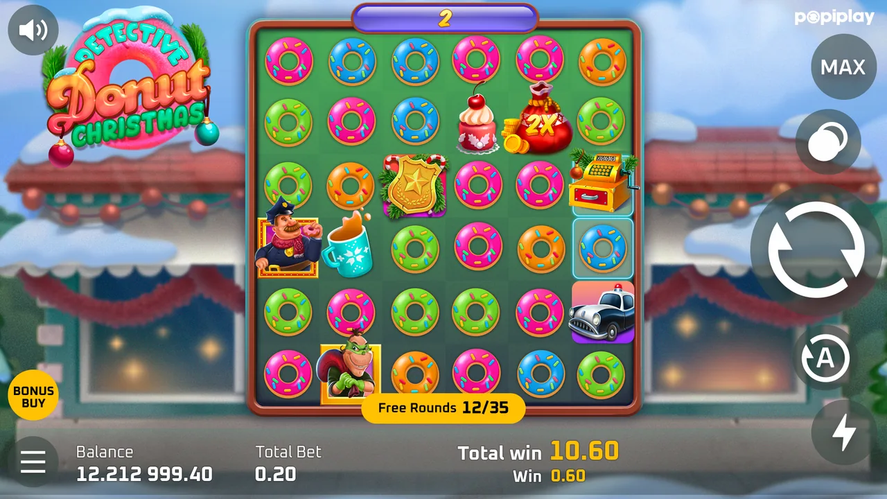 Detective Donut Christmas official loaded gameplay interface with active controls visible