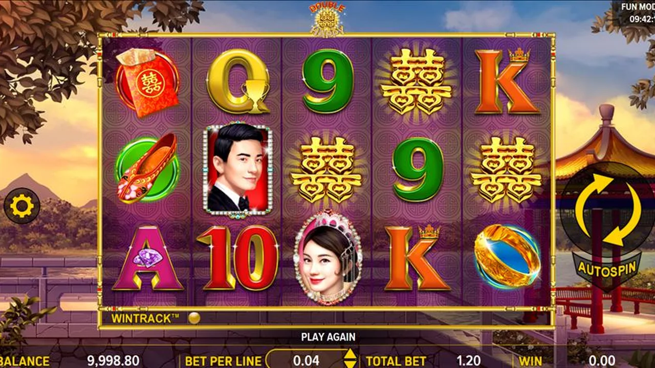 Double Happy loaded gameplay screen with reels and controls