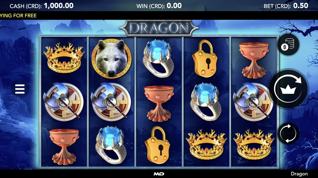 Dragon genuine loaded gameplay screen with controls visible