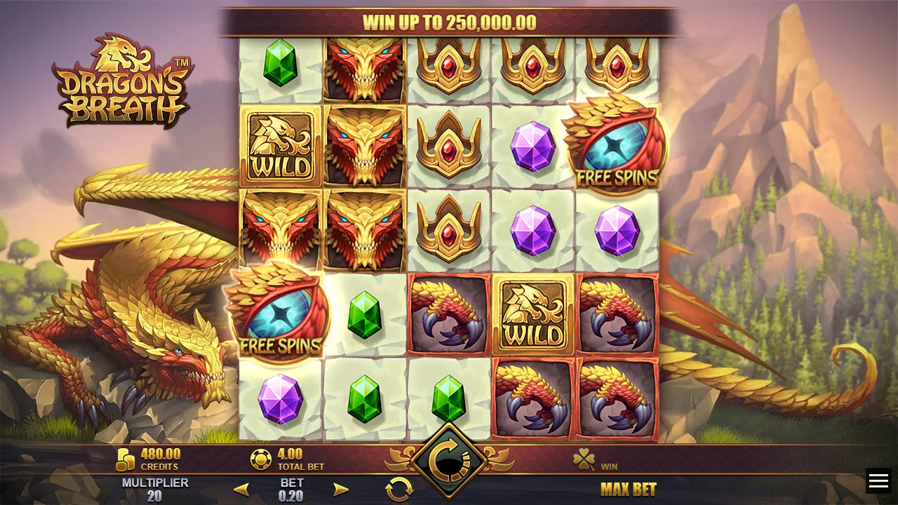 Dragon's Breath gameplay screenshot showing the playing interface
