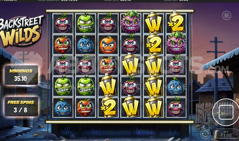 Backstreet Wilds free spins gameplay