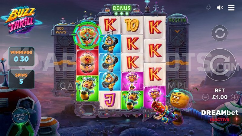 Buzz Thrill free spins gameplay