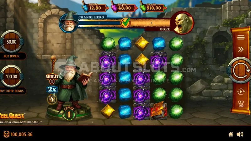 Dungeons & Dragons ReelQuest gameplay screenshot showing the reels