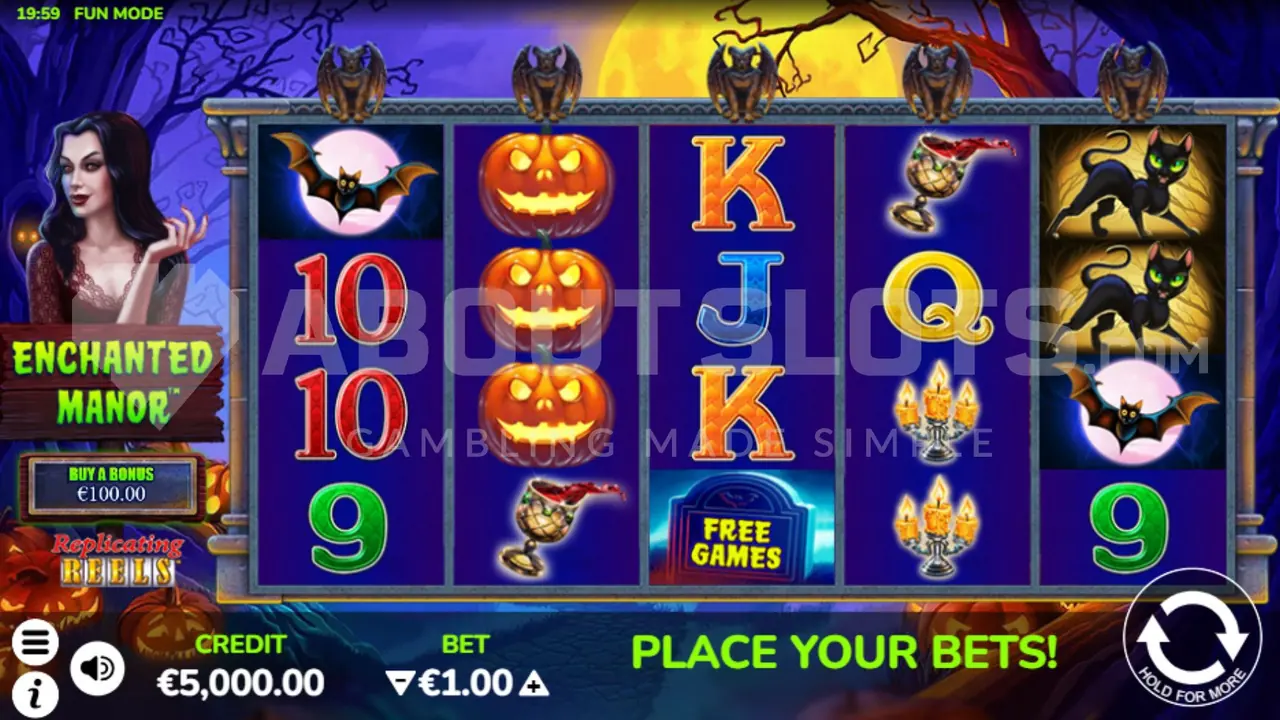 Enchanted Manor official loaded gameplay interface with active controls visible
