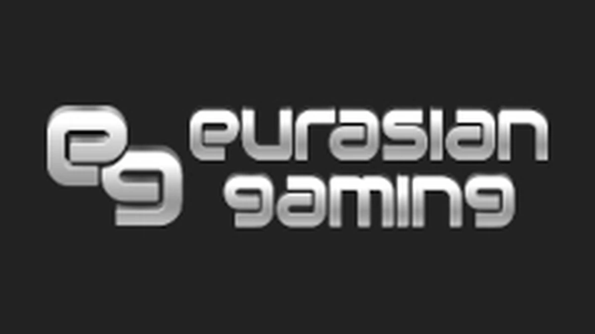 Large Eurasian Gaming logo on one continuous matching background