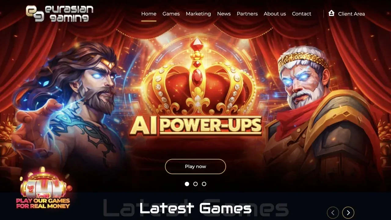Official Eurasian Gaming website showing its game library