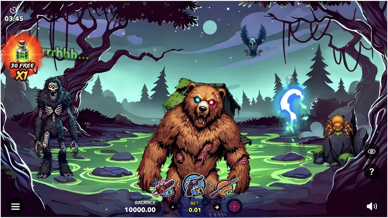 Evil Bet: Shoot Them All! loaded gameplay interface with controls visible