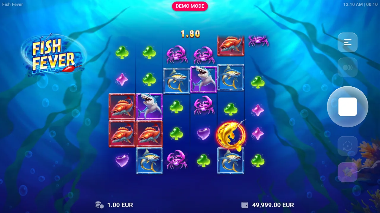 Fish Fever official loaded gameplay interface with active controls visible