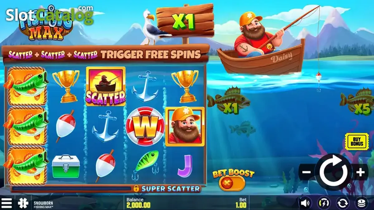 Fishing Max gameplay screenshot showing the reels and game interface