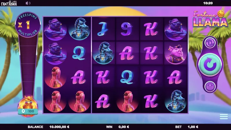 Fortune Llama gameplay screenshot showing the reels
