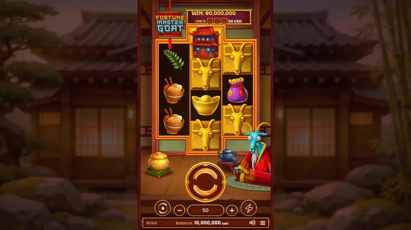 Fortune Master Goat slot gameplay — goat mascot themed reels