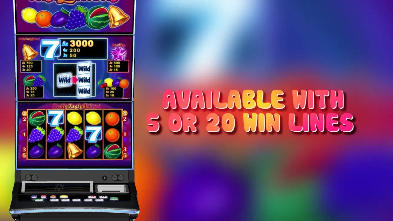 Fruits Tastylicious genuine loaded gameplay screen with reels and controls visible
