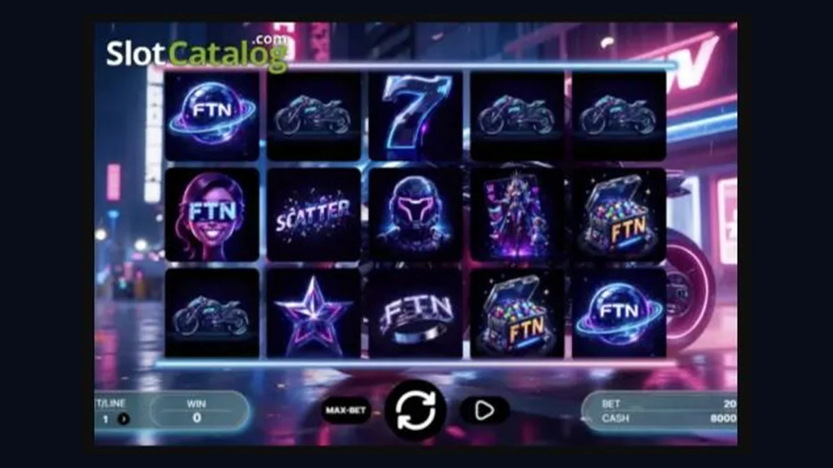 FTN Galactic 20 Reels gameplay screenshot showing the reels and controls
