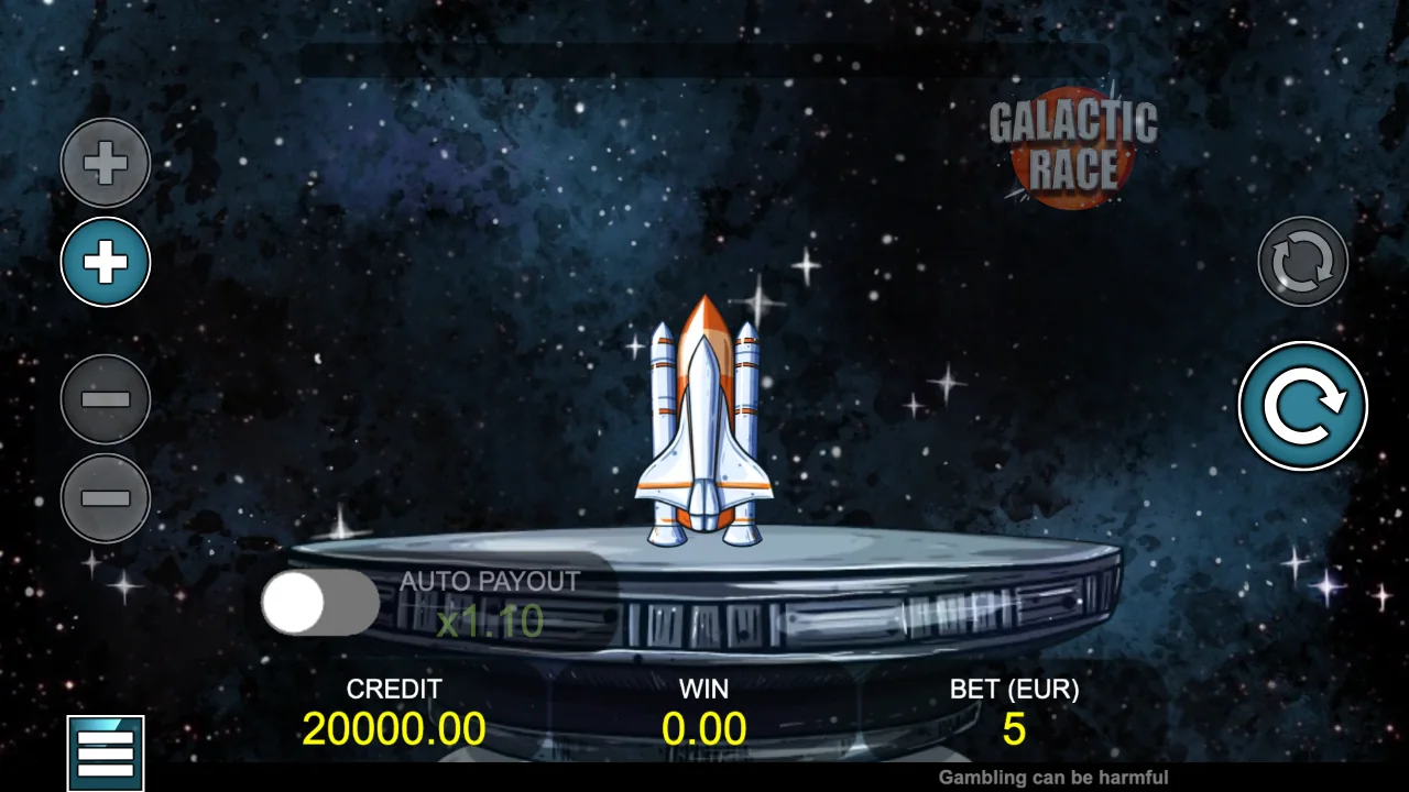 Galactic Race loaded gameplay interface with active controls visible