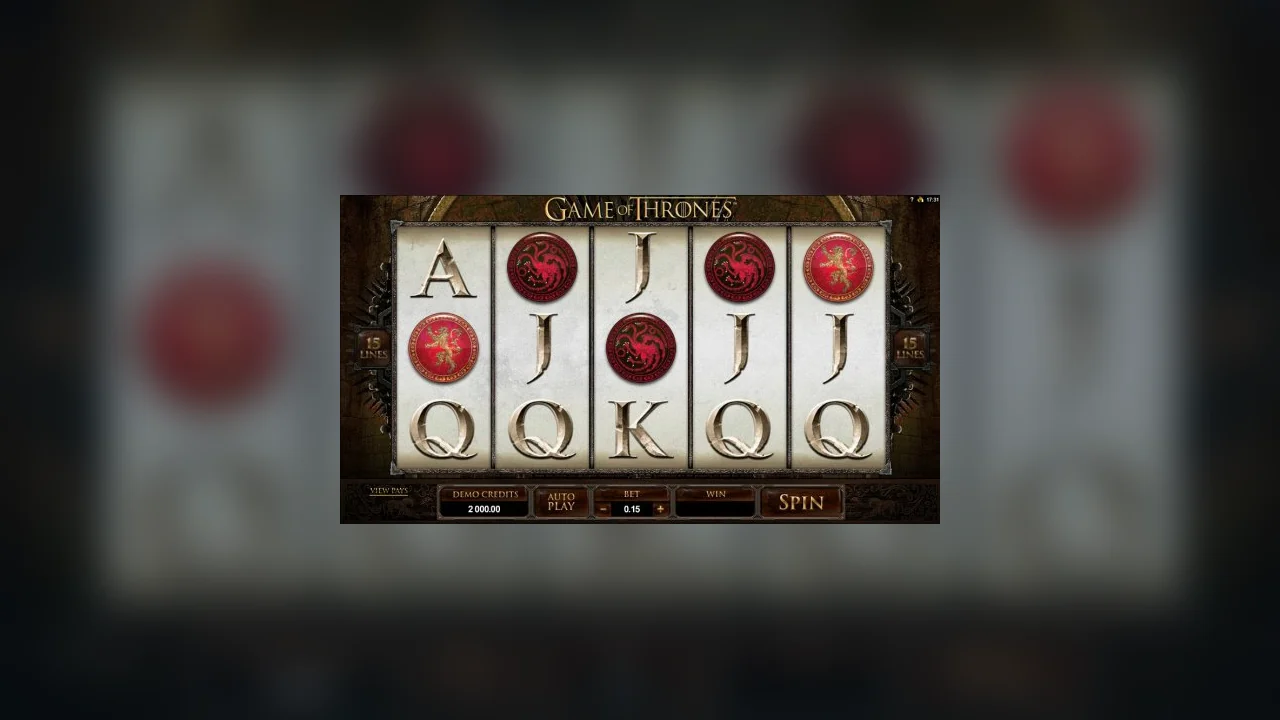 Game of Thrones 15 Lines gameplay screen showing the active game interface