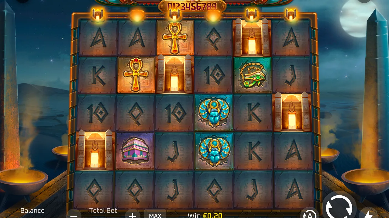 Gates of Anubis official loaded gameplay interface with active controls visible