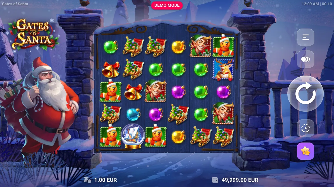 Gates of Santa official loaded gameplay interface with active controls visible