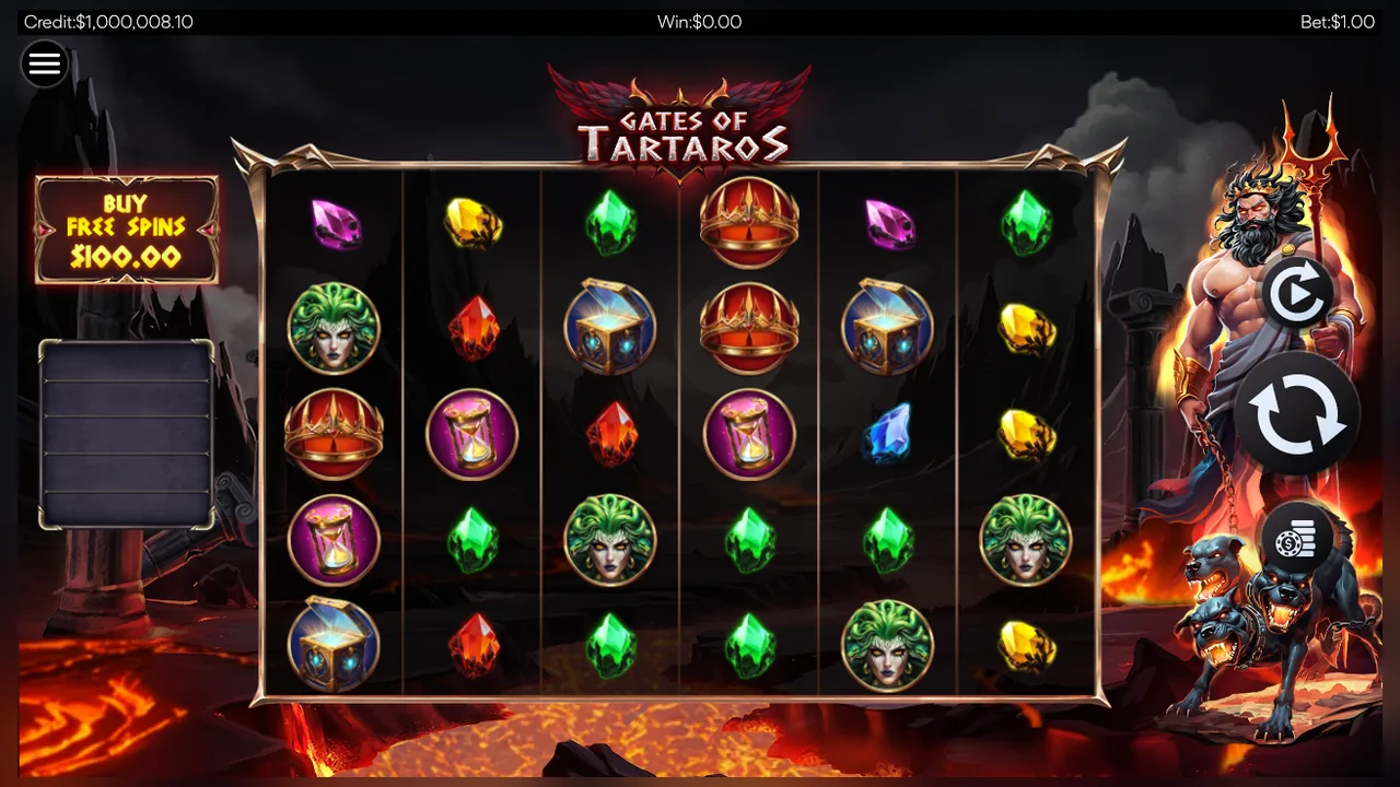 Gates of Tartaros loaded gameplay interface with controls visible