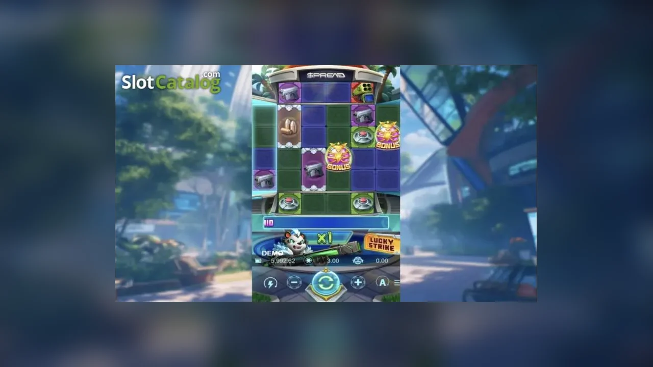 Go Clash gameplay screen with reels, symbols and controls visible