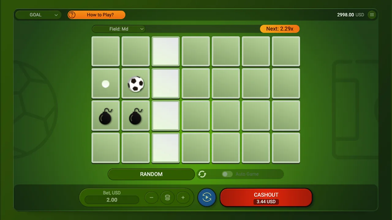 Goal gameplay showing the full interface