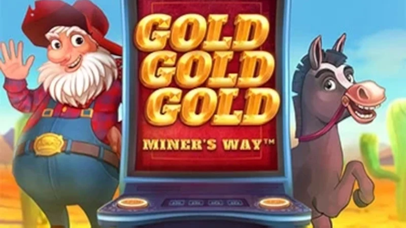 Gold Gold Gold Miner's Way slot key art — Western gold rush themed