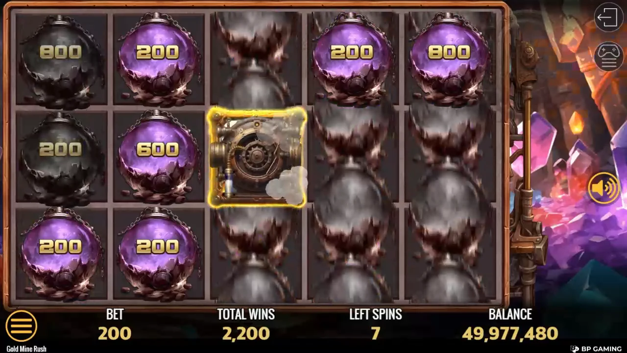 Gold Mine Rush loaded gameplay interface with active controls visible