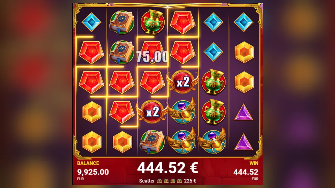 Golden Fate x1000 gameplay screen with reels, symbols and controls visible