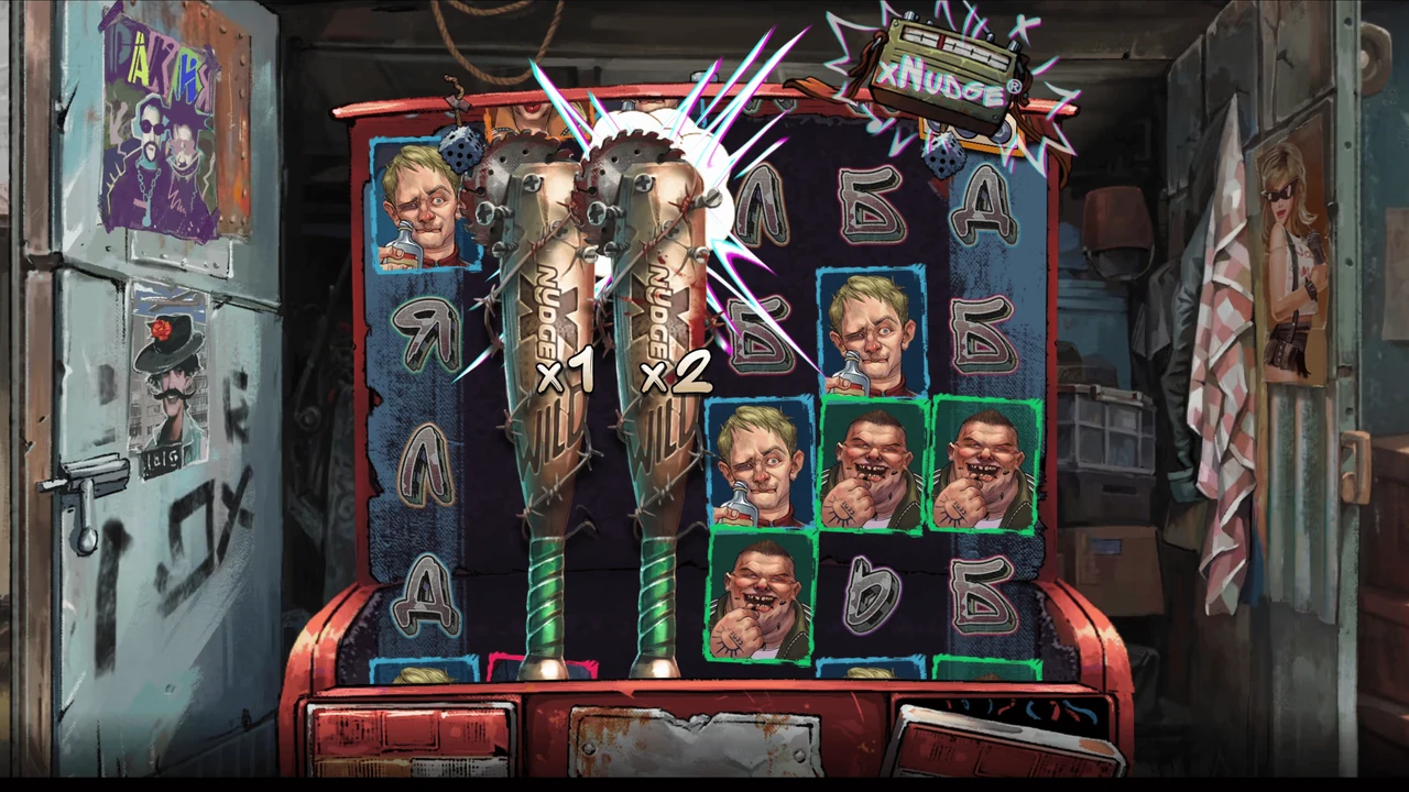 Gopnik gameplay showing populated reels and the game interface