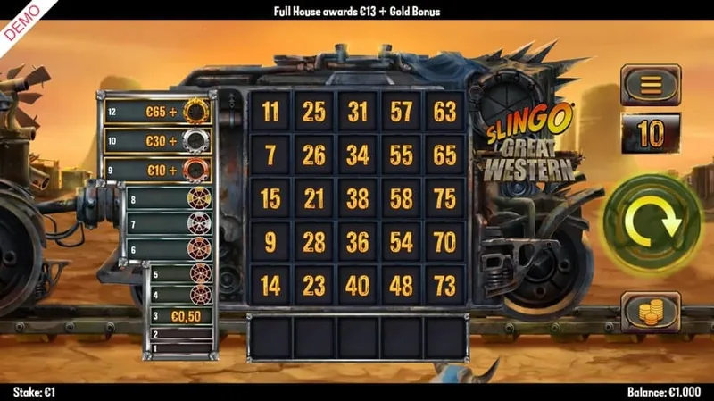 Slingo Great Western gameplay
