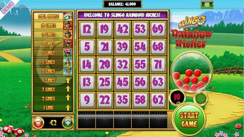 Slingo Rainbow Riches gameplay