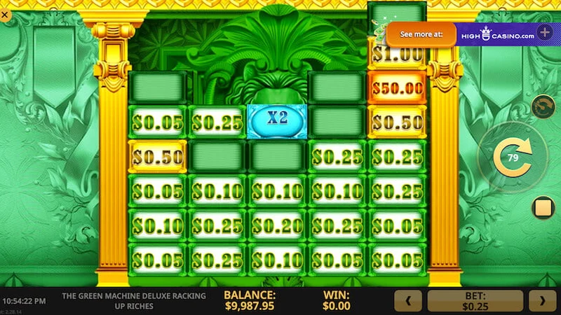 Green Machine Deluxe slot gameplay — Racking Up Riches cash grid bonus