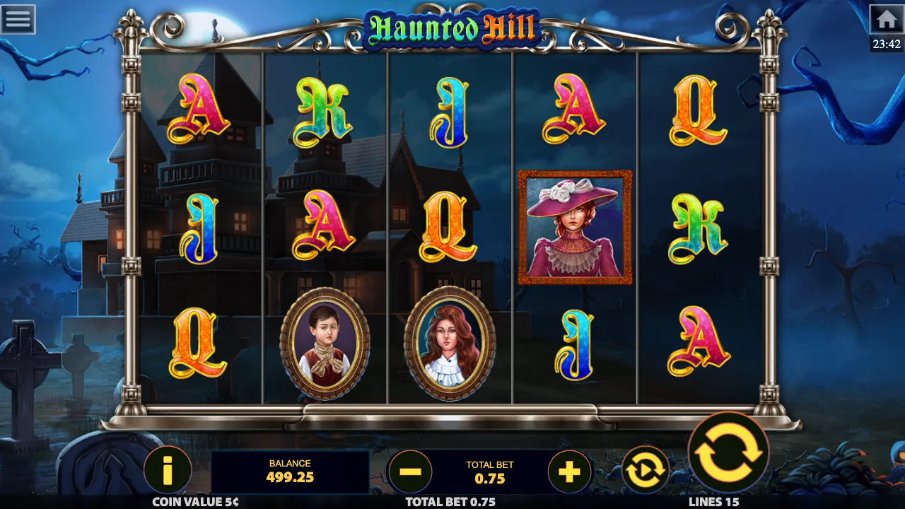 Haunted Hill official loaded gameplay interface with active controls visible