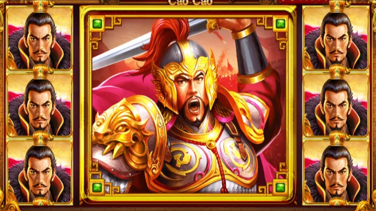 Hero of the 3 Kingdoms Cao Cao gameplay showing the reels