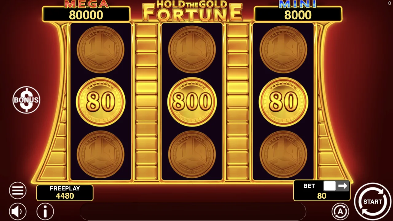 Hold The Gold Fortune gameplay showing reels and controls