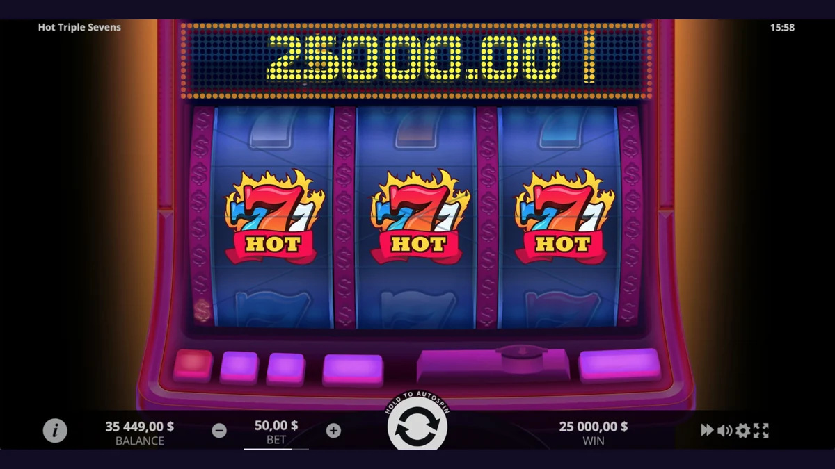Hot Triple Sevens gameplay screenshot showing the reels or game interface
