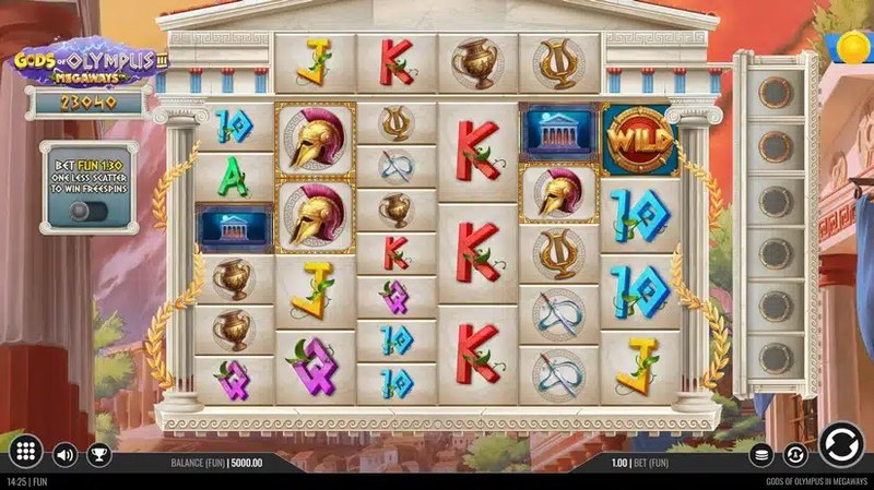 Gods of Olympus III Megaways gameplay