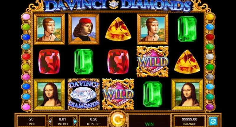 Da Vinci Diamonds tumbling reels gameplay