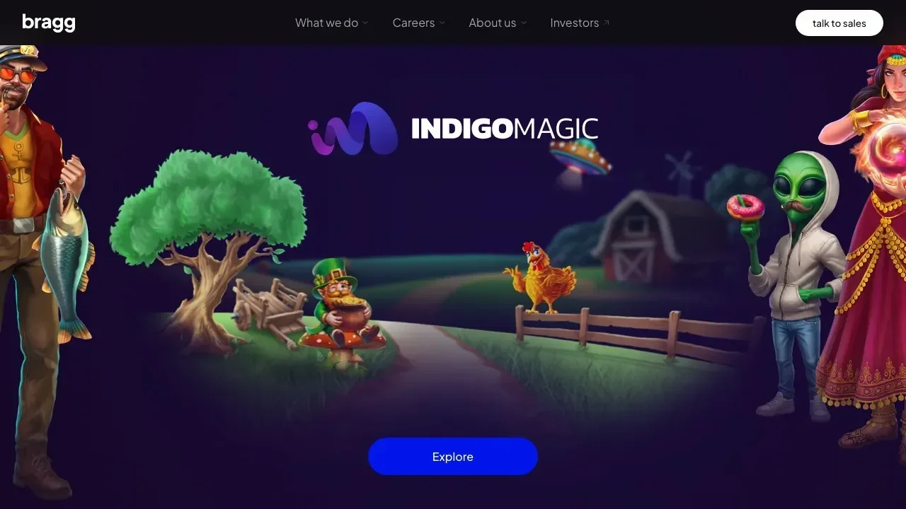 Clean capture of the official Indigo Magic website